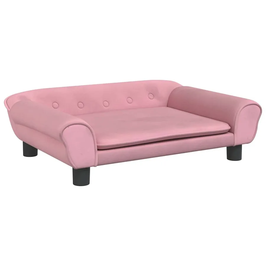 Lit pour chien rose 70x48x22 cm velours - 2