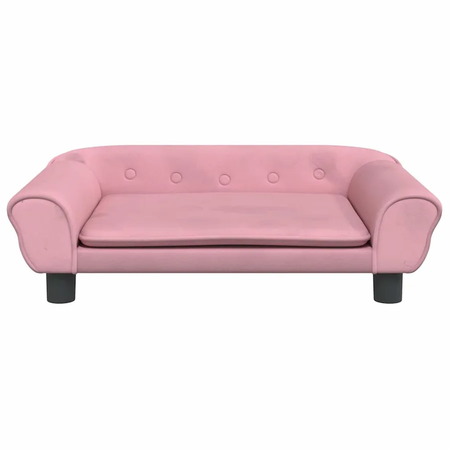 Lit pour chien rose 70x48x22 cm velours - 3