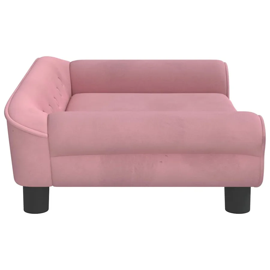 Lit pour chien rose 70x48x22 cm velours - 4