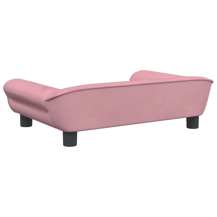 Lit pour chien rose 70x48x22 cm velours - 5