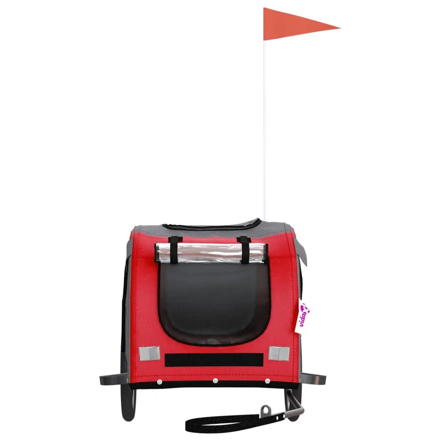 Remorque de vélo pour animaux de compagnie rouge et gris - 4
