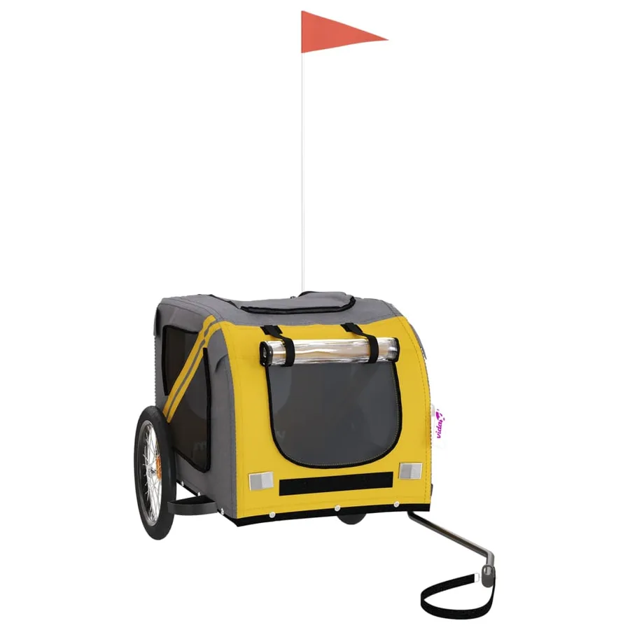 Remorque de vélo pour animaux de compagnie jaune et gris - 2
