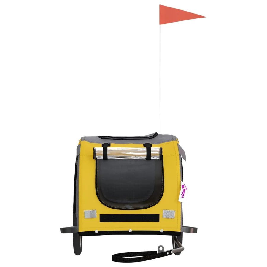 Remorque de vélo pour animaux de compagnie jaune et gris - 4