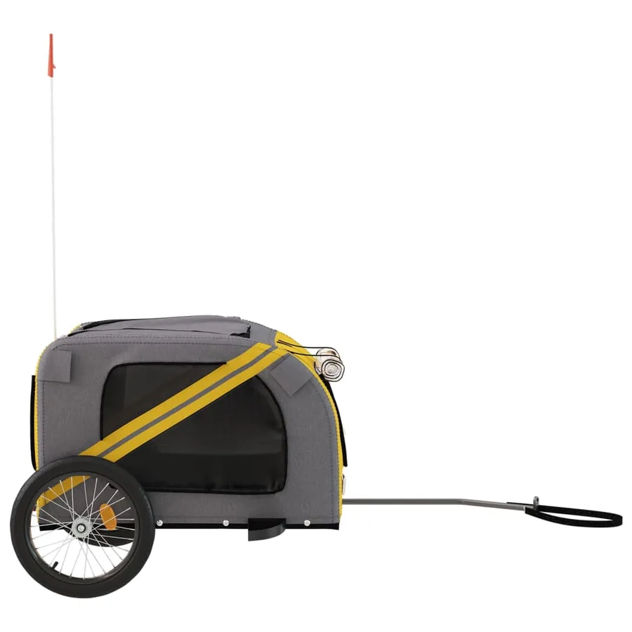 Remorque de vélo pour animaux de compagnie jaune et gris - 6