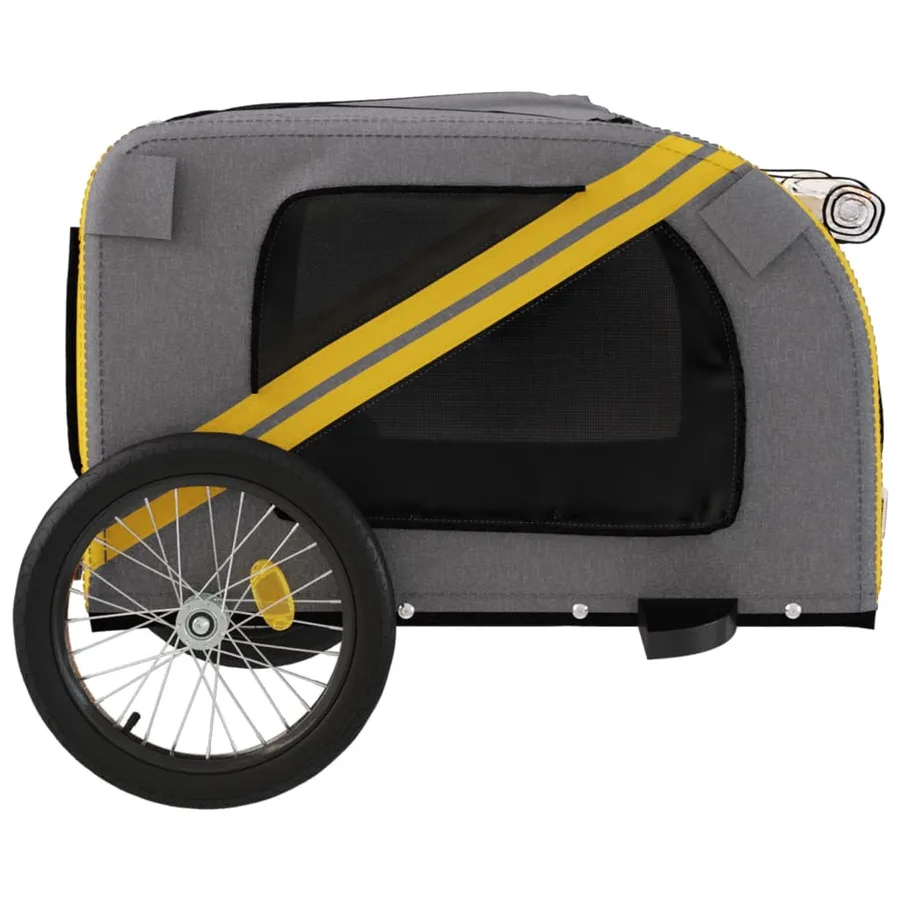 Remorque de vélo pour animaux de compagnie jaune et gris - 7