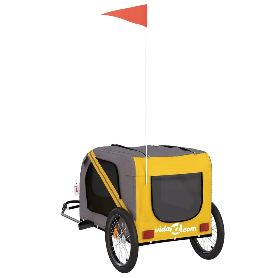 Remorque de vélo pour animaux de compagnie jaune et gris - 8