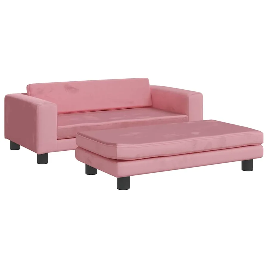 Lit pour chien avec extension rose 100x50x30 cm velours - 2