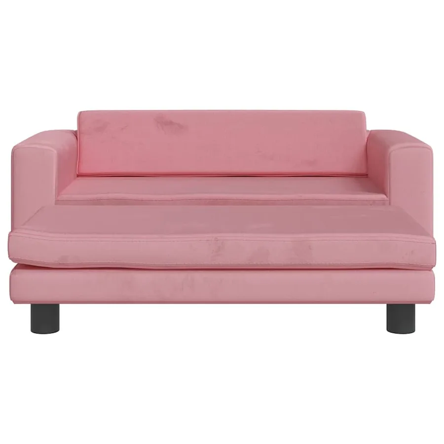 Lit pour chien avec extension rose 100x50x30 cm velours - 3