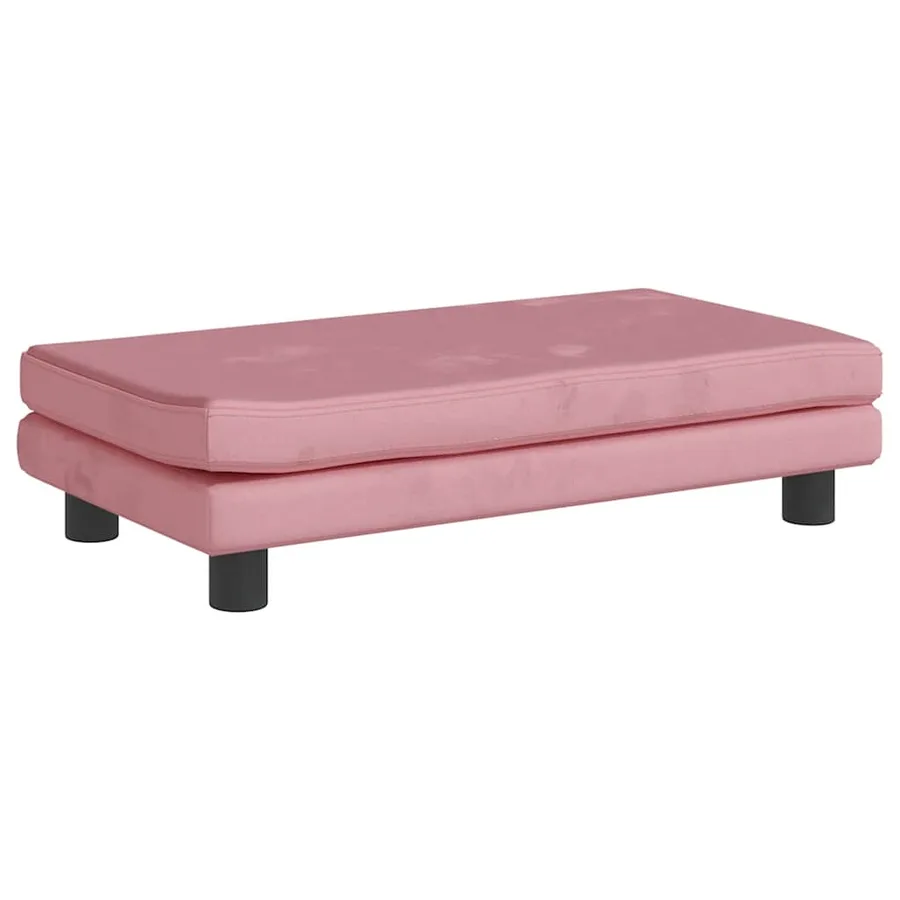 Lit pour chien avec extension rose 100x50x30 cm velours - 6