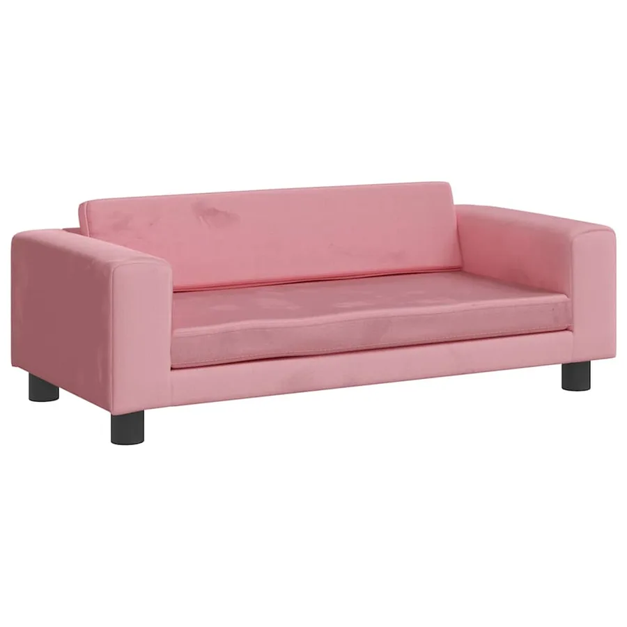 Lit pour chien avec extension rose 100x50x30 cm velours - 7