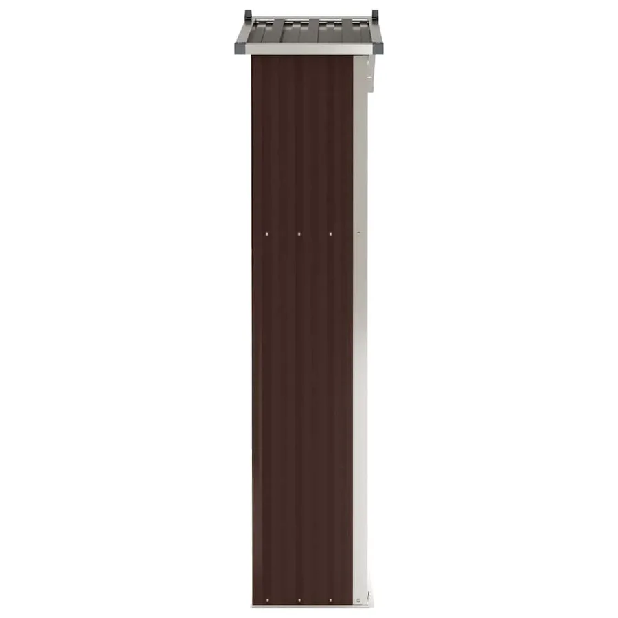 Abri de jardin Marron 116x45x175 cm Métal galvanisé - 5