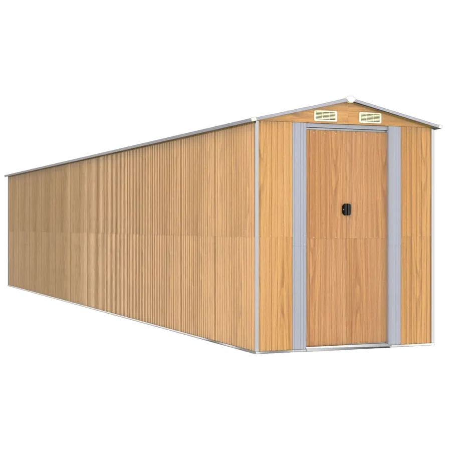 Abri de jardin Marron clair 192x1021x223 cm Métal galvanisé - 2