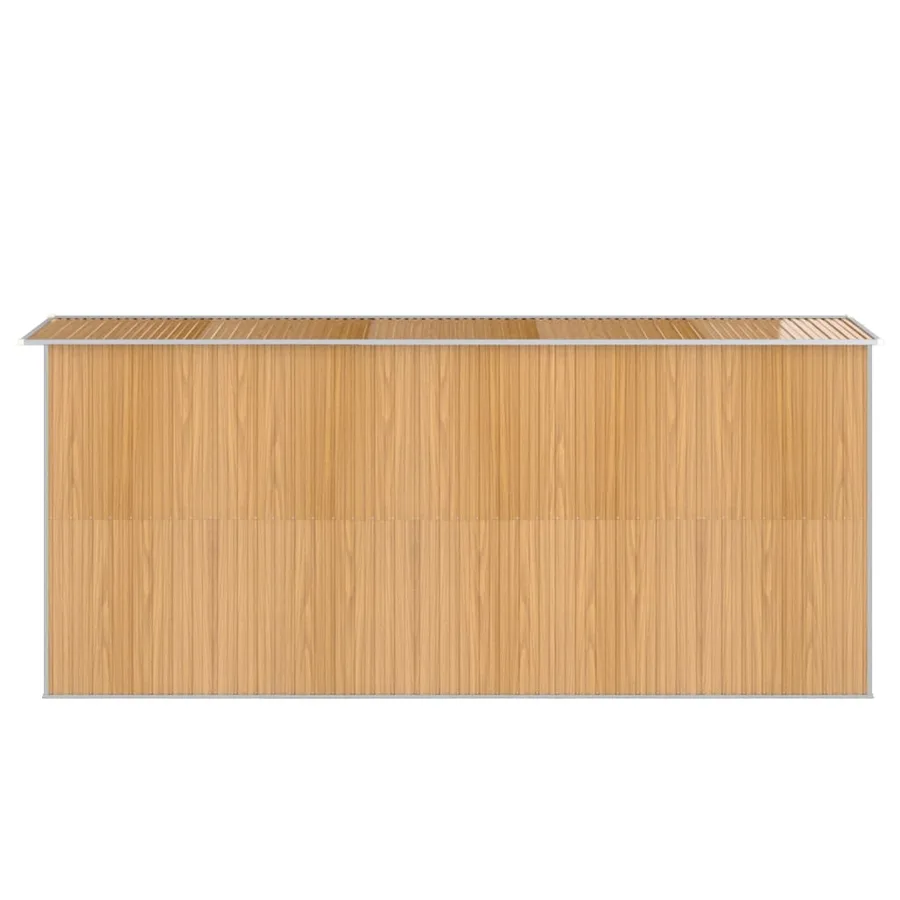 Abri de jardin Marron clair 192x440x223 cm Acier galvanisé - 5