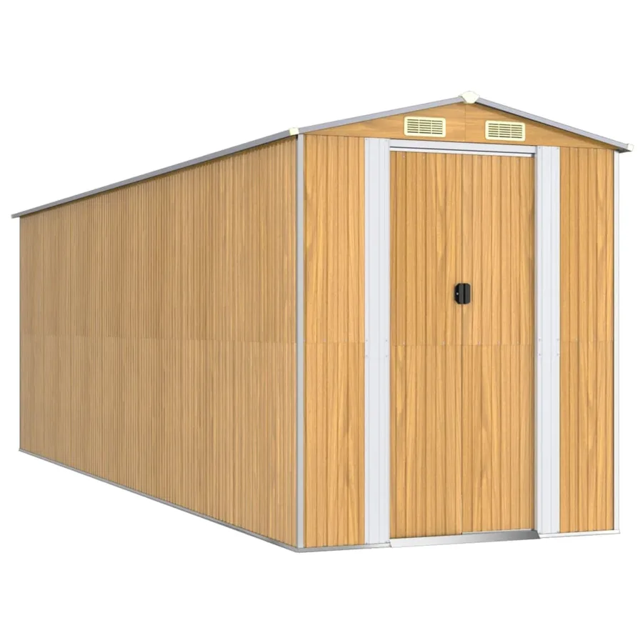 Abri de jardin Marron clair 192x606x223 cm Métal galvanisé - 2