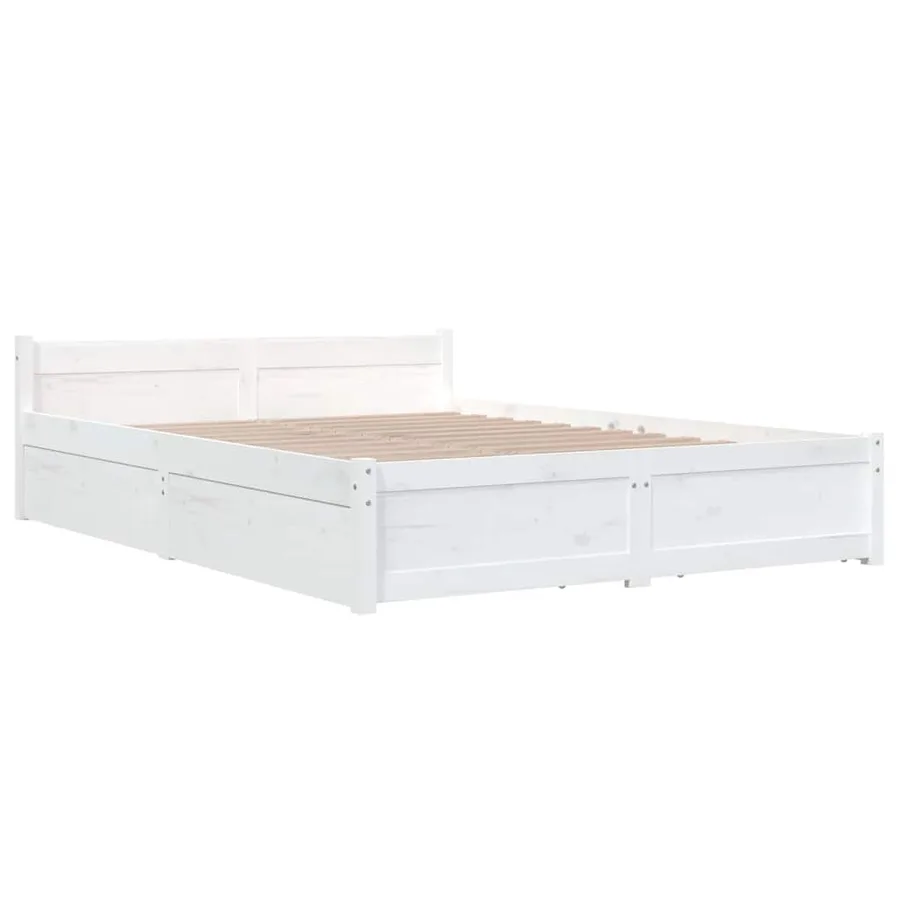 Cadre de lit sans matelas avec tiroirs blanc 140x200 cm - 4