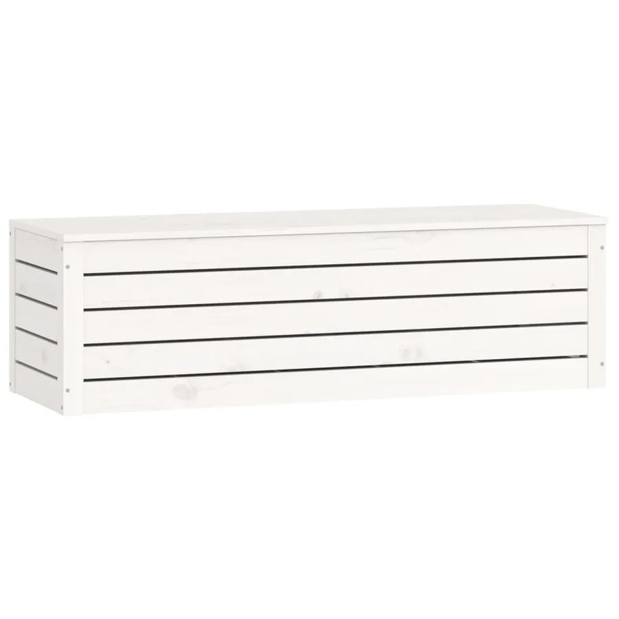 Boîte de rangement Blanc 109x36,5x33 cm Bois massif de pin - 4