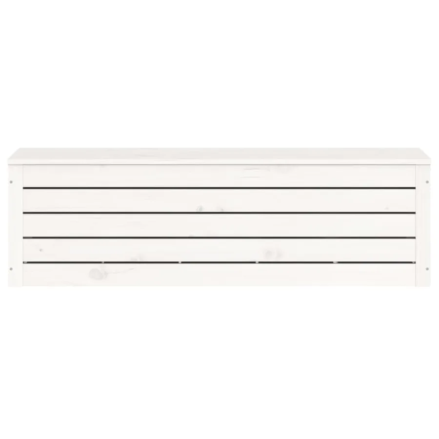 Boîte de rangement Blanc 109x36,5x33 cm Bois massif de pin - 5