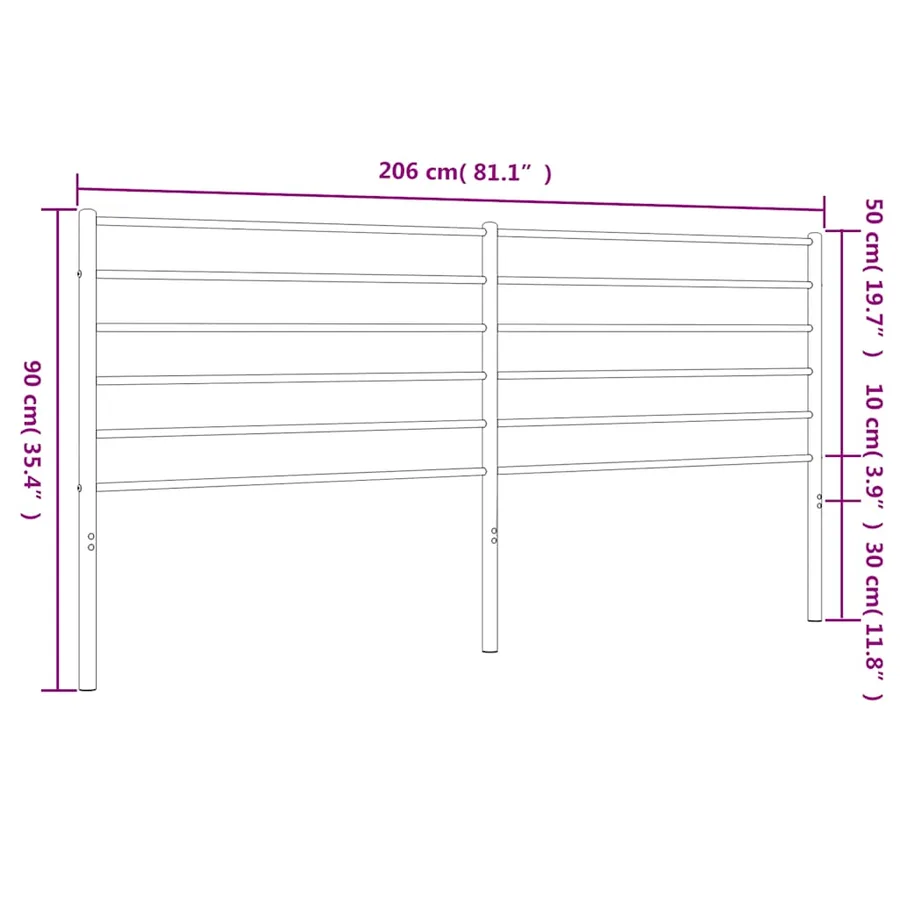 Tête de lit de remplacement métal blanc 200 cm - 7