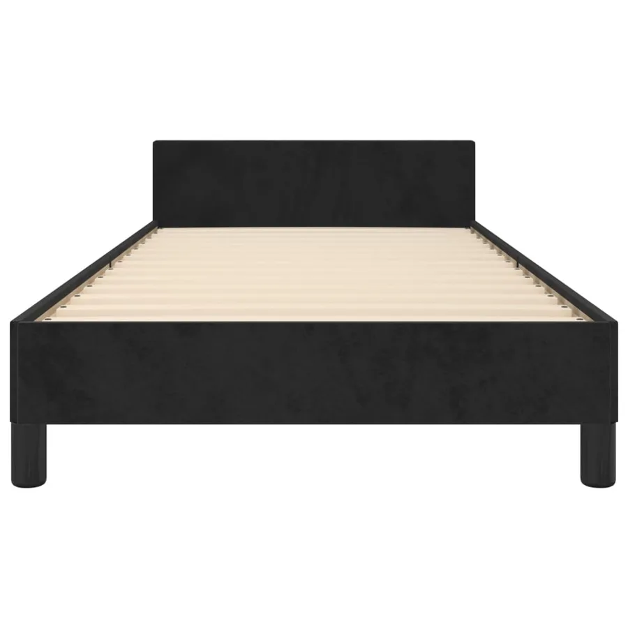 Cadre de lit sans matelas noir 90x190 cm velours - 6