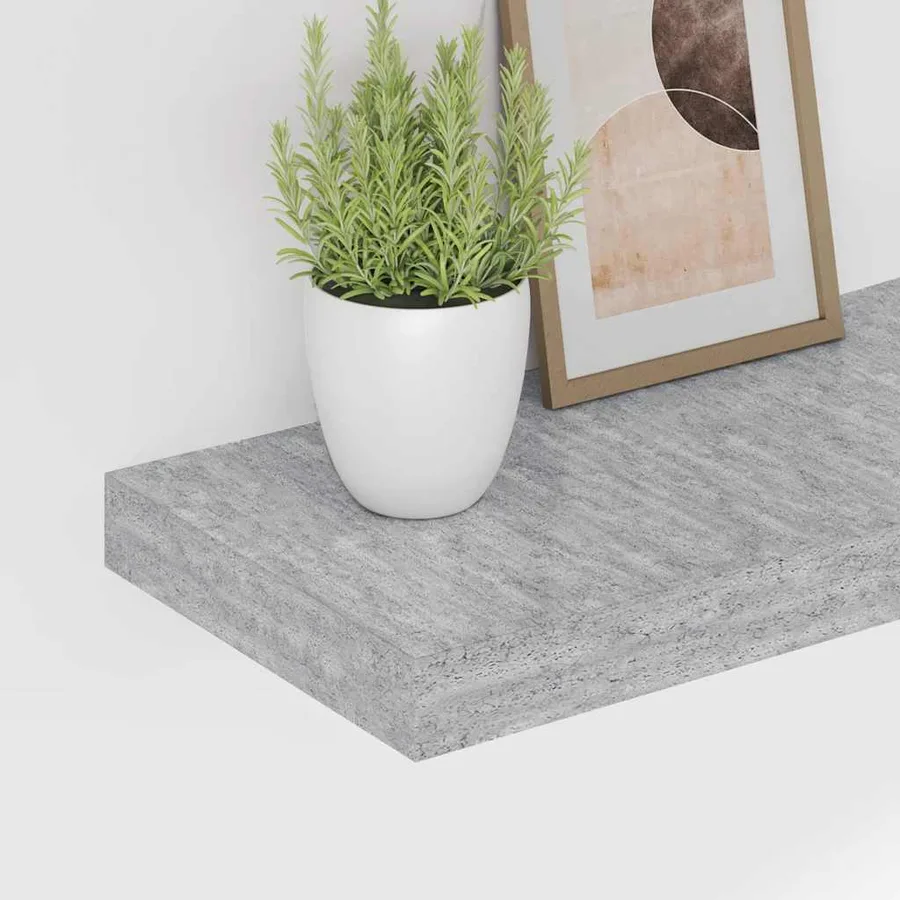 Étagères murales flottantes 4 pcs gris béton 60x23,5x3,8 cm MDF - 4
