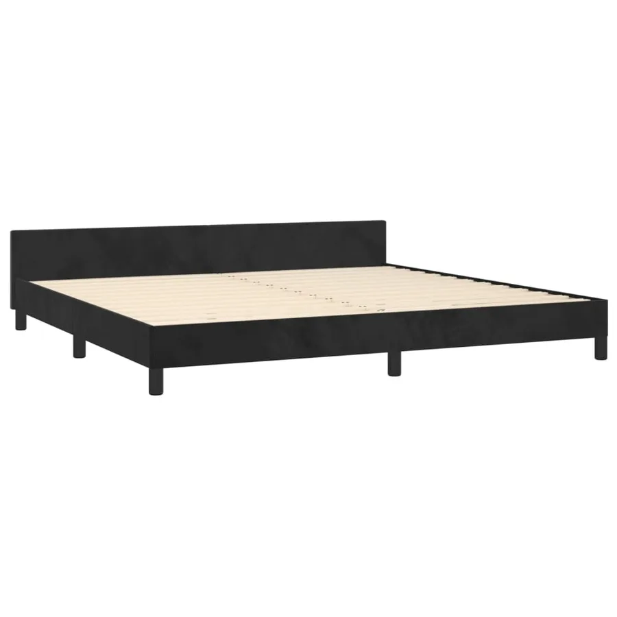 Cadre de lit sans matelas noir 200x200 cm velours - 5