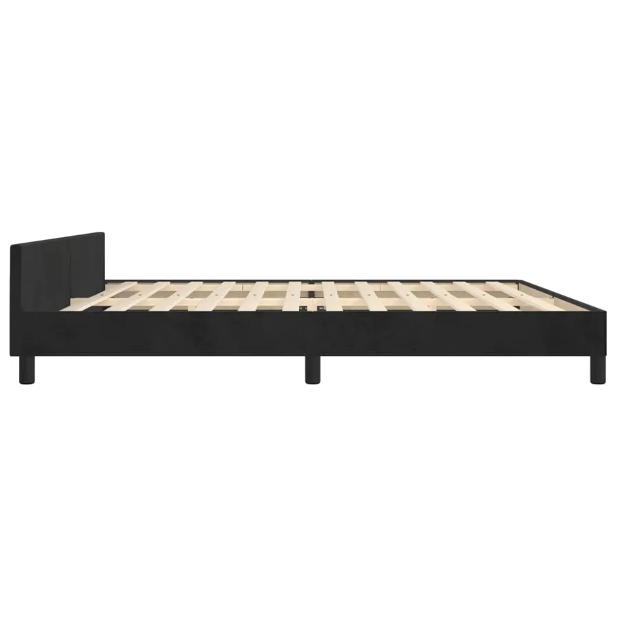 Cadre de lit sans matelas noir 200x200 cm velours - 7
