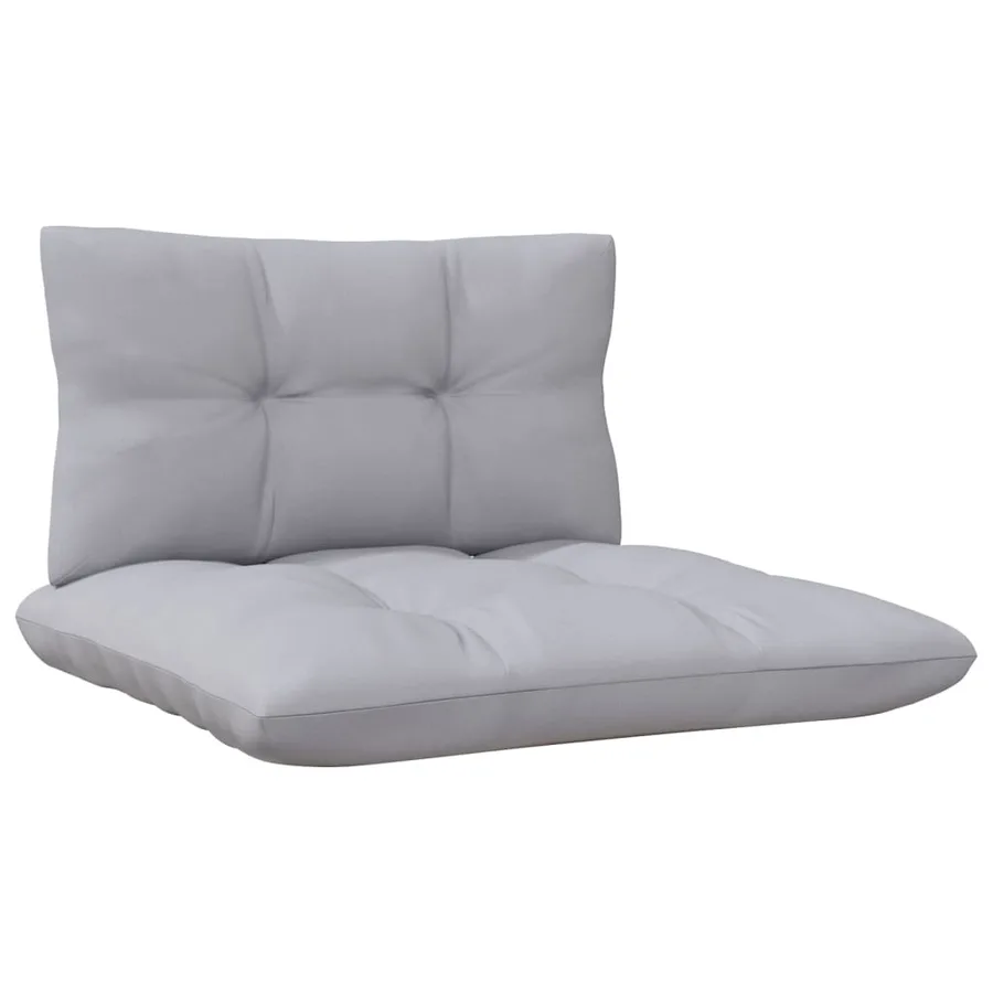 Salon de jardin 8 pcs avec coussins gris Bois de pin - 5