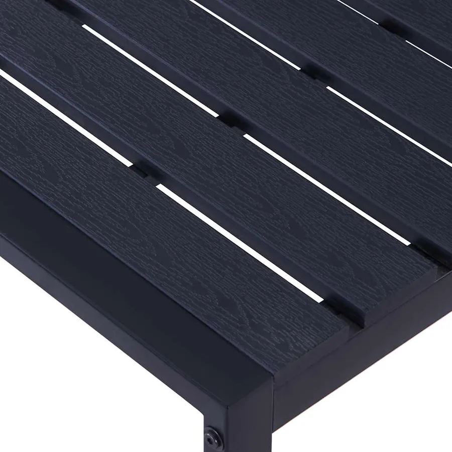 Banc de jardin 120,5 cm Panneau PS Noir - 4