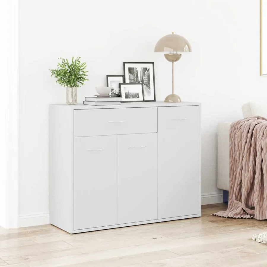 Buffet Blanc 88x30x70 cm Bois d'ingénierie