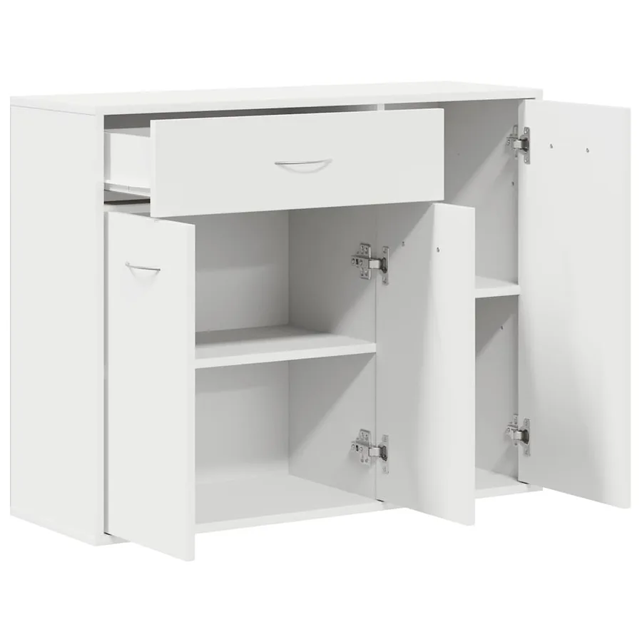 Buffet Blanc 88x30x70 cm Bois d'ingénierie - 5