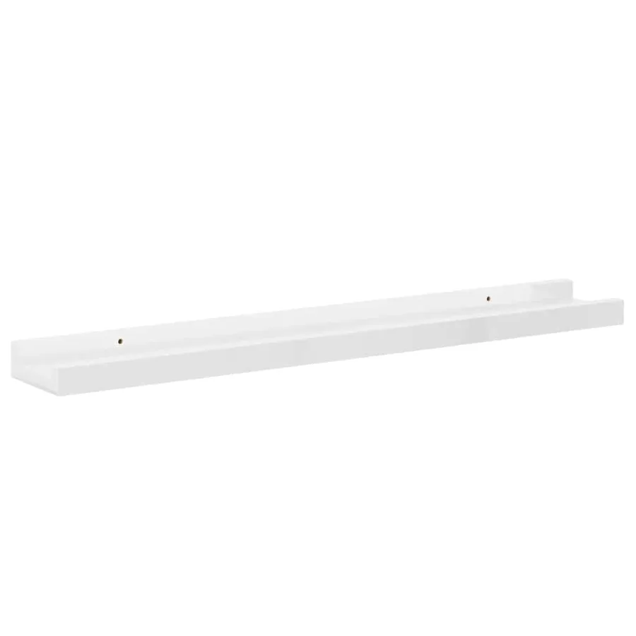 Étagères murales 2 pcs Blanc brillant 60x9x3 cm - 7