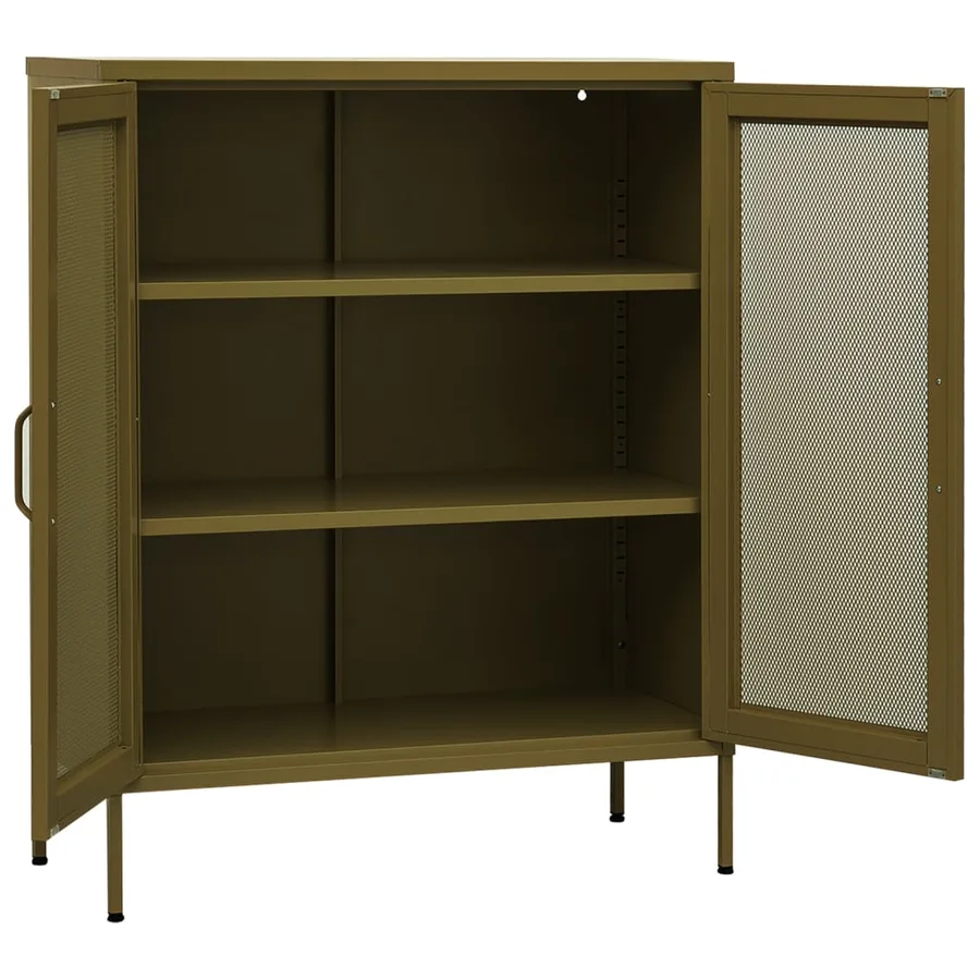 Armoire de rangement Vert olive 80x35x101,5 cm Acier - 4