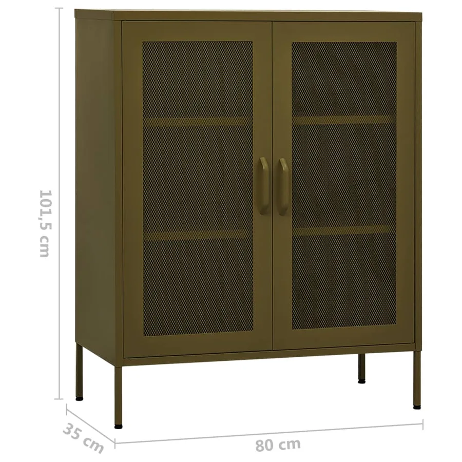 Armoire de rangement Vert olive 80x35x101,5 cm Acier - 9