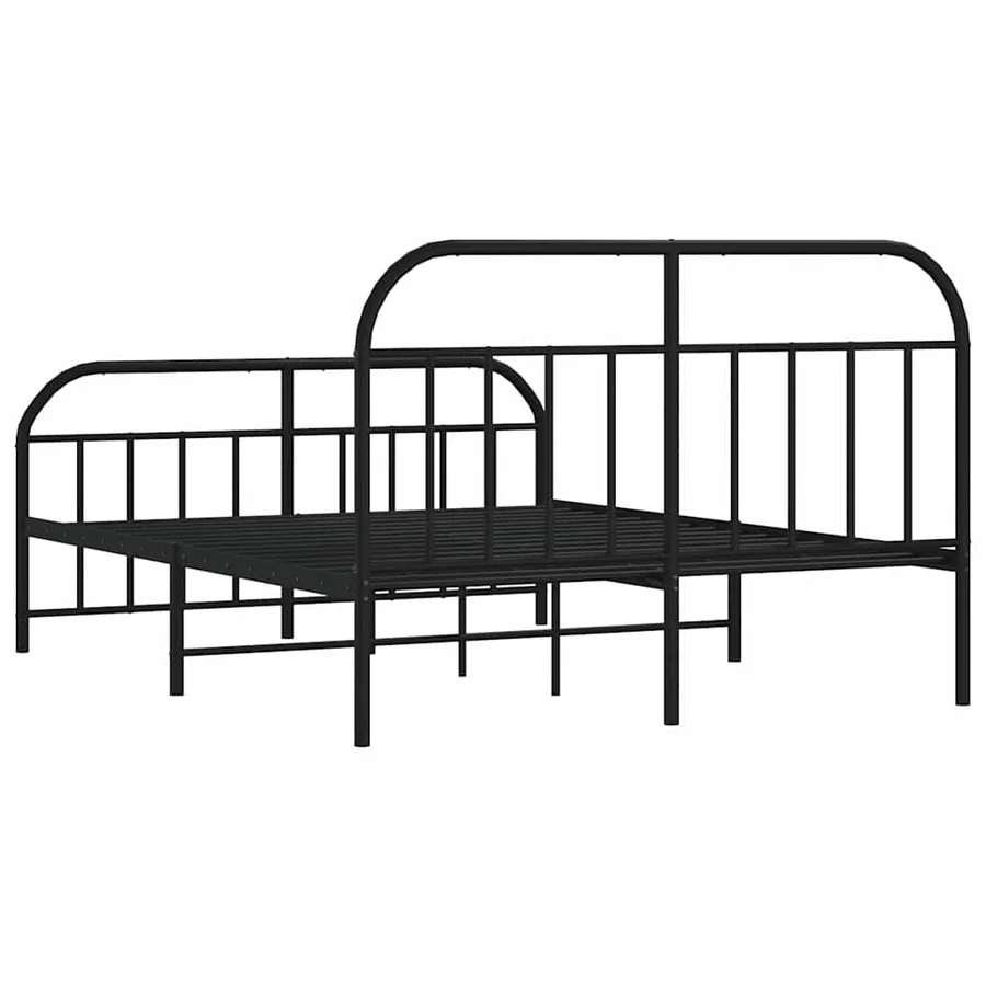 Cadre de lit métal sans matelas avec pied de lit noir 180x200cm - 8