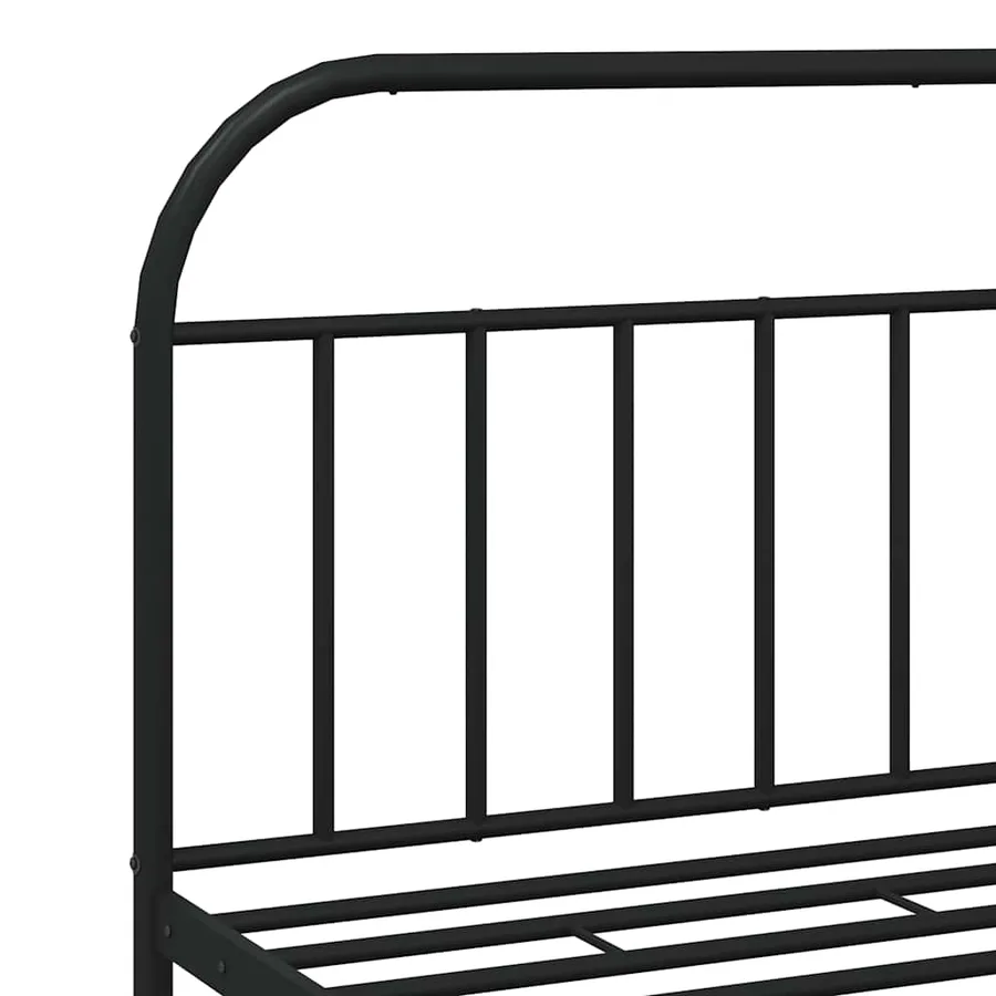 Cadre de lit métal sans matelas avec pied de lit noir 180x200cm - 9