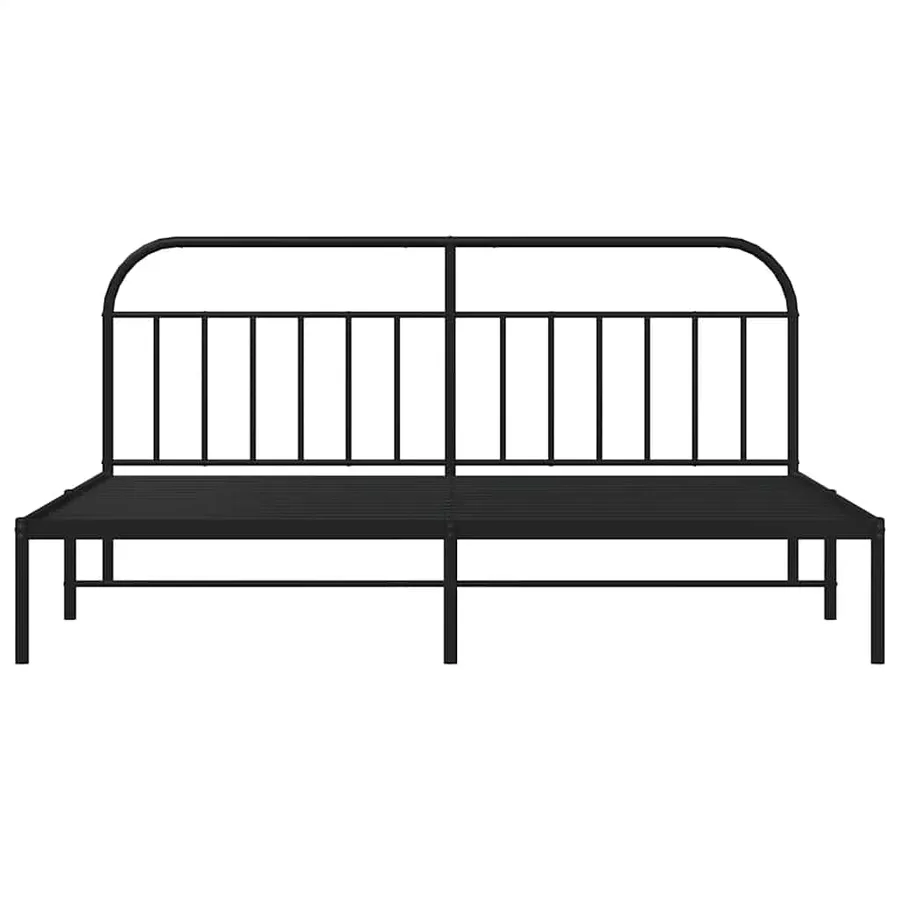 Cadre de lit métal sans matelas avec tête de lit noir 193x203cm - 6