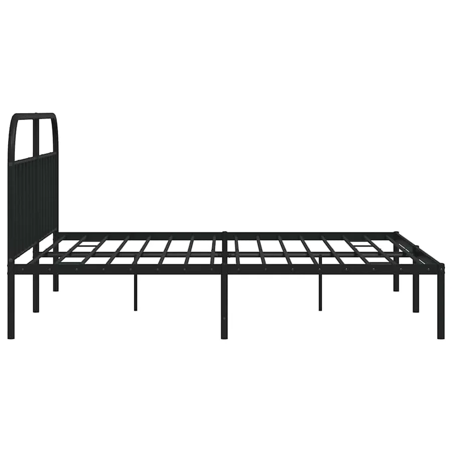 Cadre de lit métal sans matelas avec tête de lit noir 193x203cm - 7