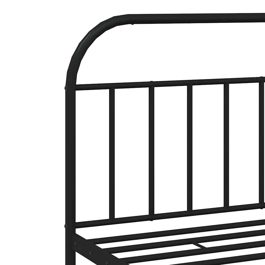 Cadre de lit métal sans matelas avec tête de lit noir 193x203cm - 9