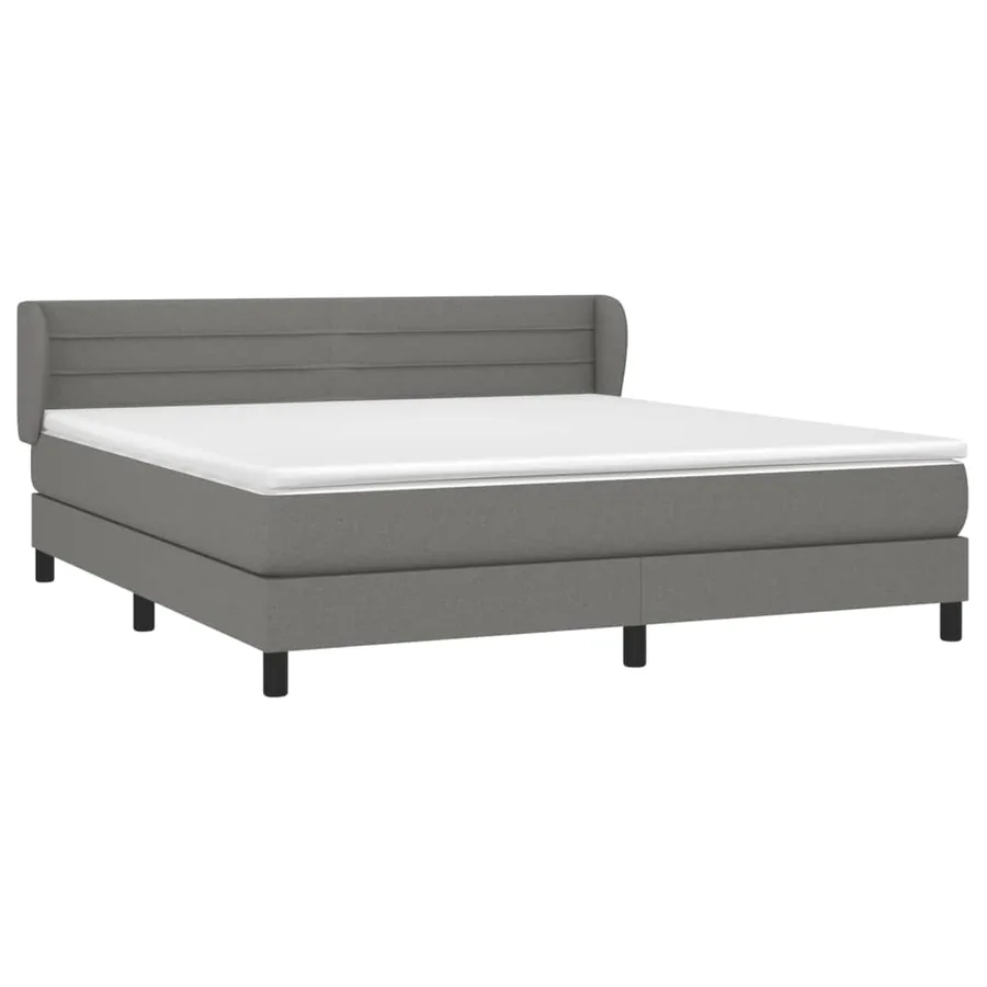 Sommier à lattes de lit avec matelas Gris foncé 160x200cm Tissu - 3