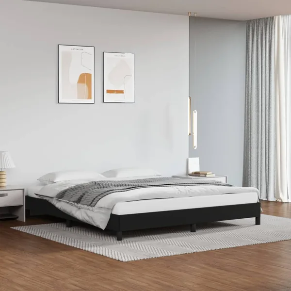 Cadre de lit sans matelas noir 160x200 cm similicuir