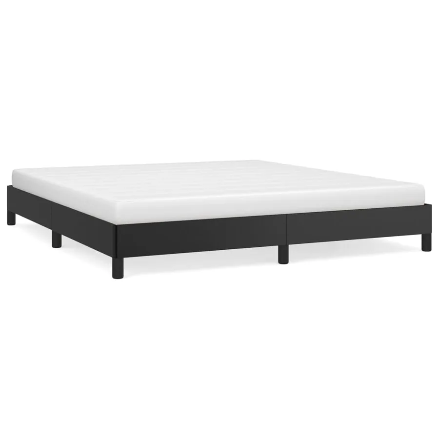 Cadre de lit sans matelas noir 160x200 cm similicuir - 2