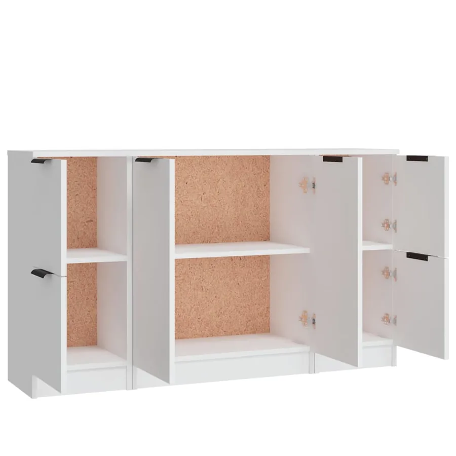 Buffets 3 pcs Blanc Bois d'ingénierie - 6
