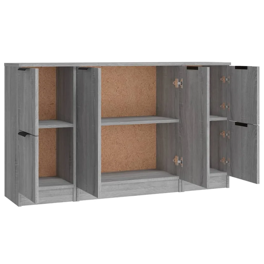Buffets 3 pcs Sonoma gris Bois d'ingénierie - 6