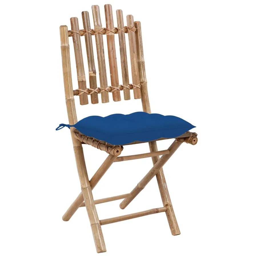 Ensemble à manger d'extérieur pliable 5pcs avec coussins Bambou - 5