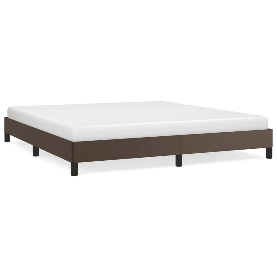 Cadre de lit sans matelas marron 180x200 cm similicuir - 2