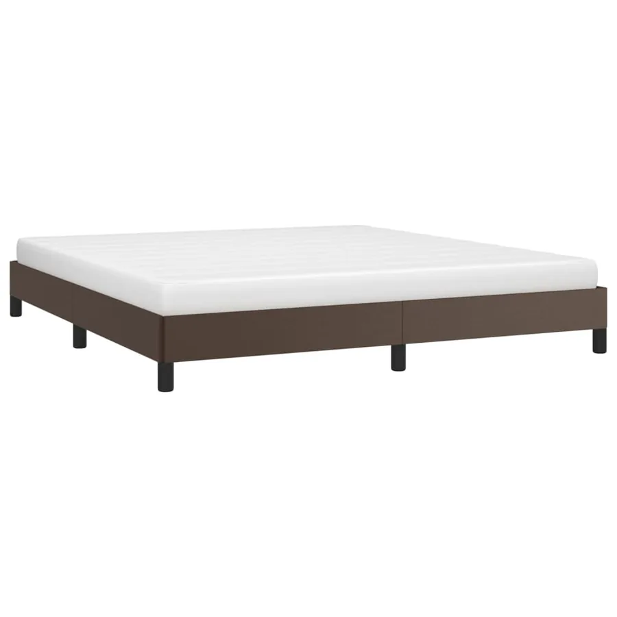 Cadre de lit sans matelas marron 180x200 cm similicuir - 3