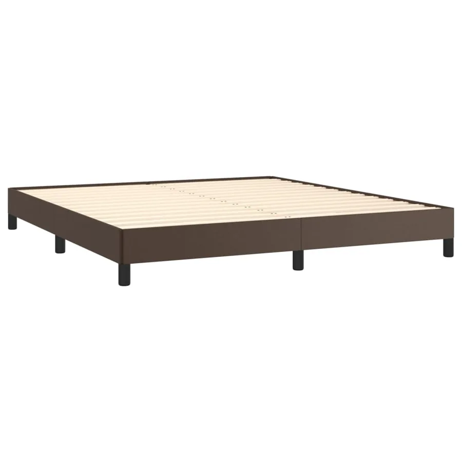 Cadre de lit sans matelas marron 180x200 cm similicuir - 4
