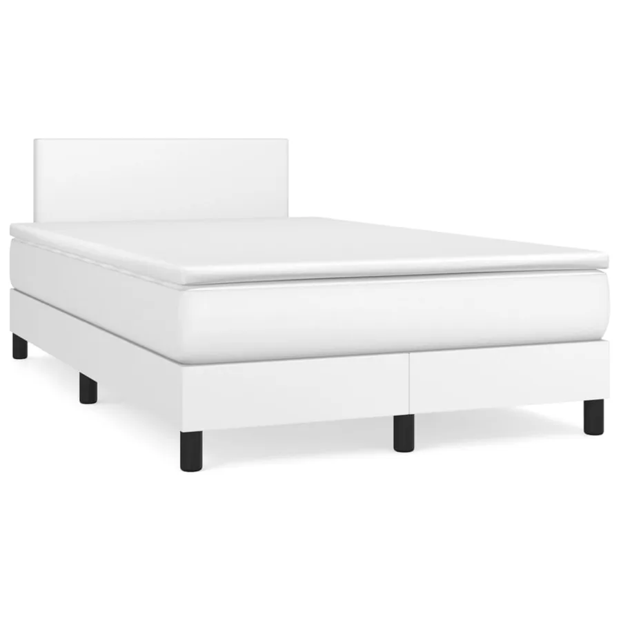 Sommier à lattes de lit avec matelas Blanc 120x200cm Similicuir - 2