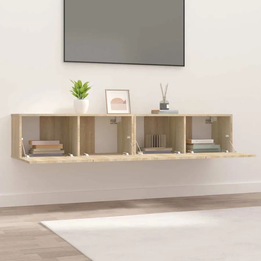 Meubles TV 2 pcs chêne sonoma 80x30x30 cm bois d'ingénierie - 3