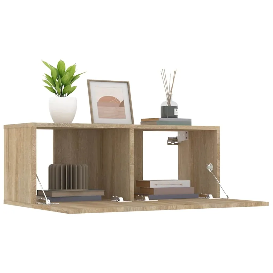 Meubles TV 2 pcs chêne sonoma 80x30x30 cm bois d'ingénierie - 9